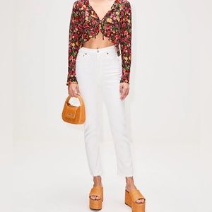NWT AGOLDE Riley High Rise White Jeans - Size 30